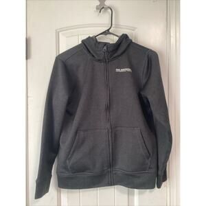 Burton Oak Hoodie Boys Medium Black Full Zip Double Sided Graphic Print